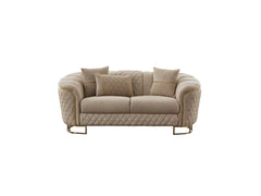 Victoria Cream Stationary Loveseat - Ornate Home