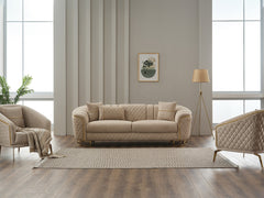 Victoria Cream Stationary Sofa - Ornate Home