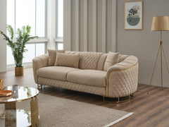 Victoria Cream Stationary Sofa - Ornate Home