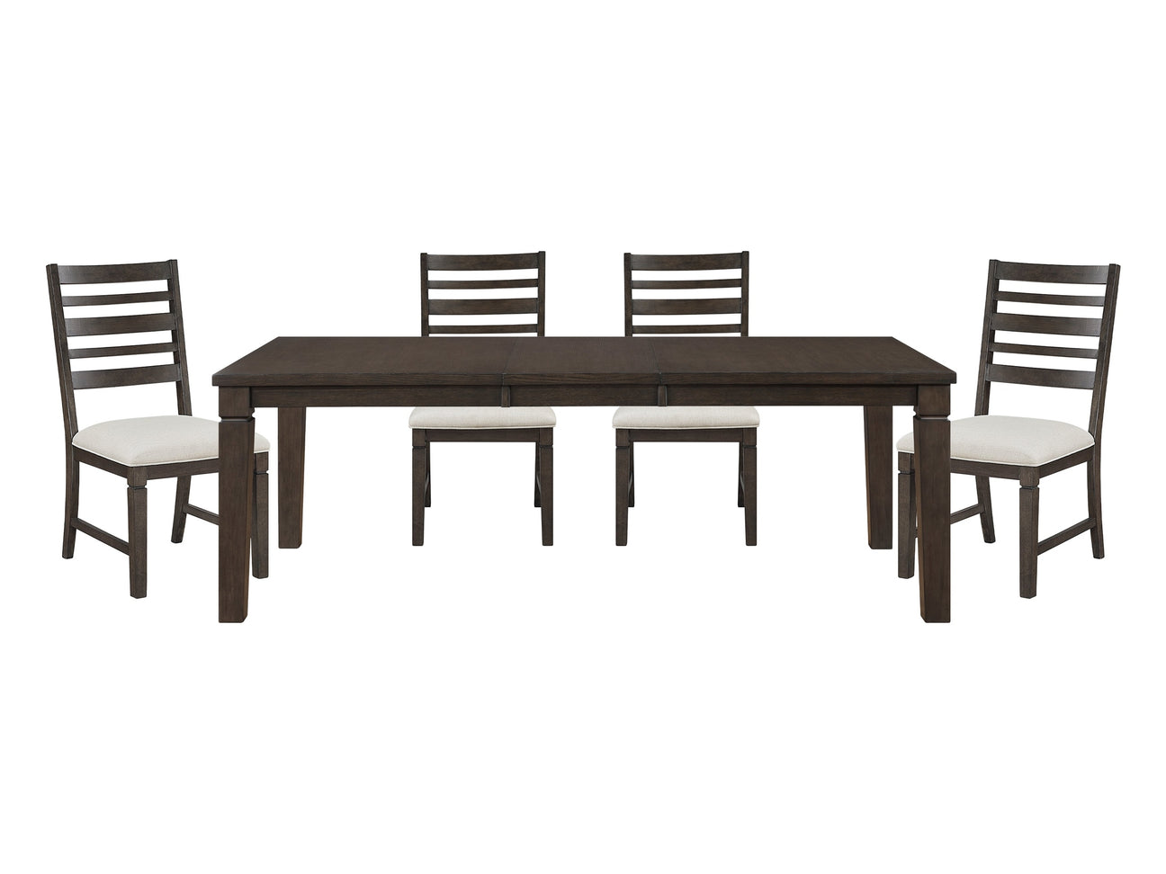 Victoria Dark Espresso/Beige 5-Piece Dining Table Set - Ornate Home