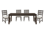 Victoria Dark Espresso/Beige 5-Piece Dining Table Set - Ornate Home