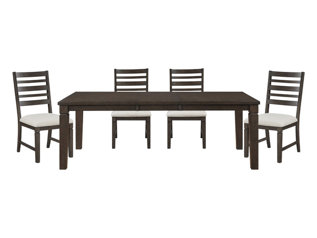 Victoria Dark Espresso/Beige 5-Piece Dining Table Set - Ornate Home