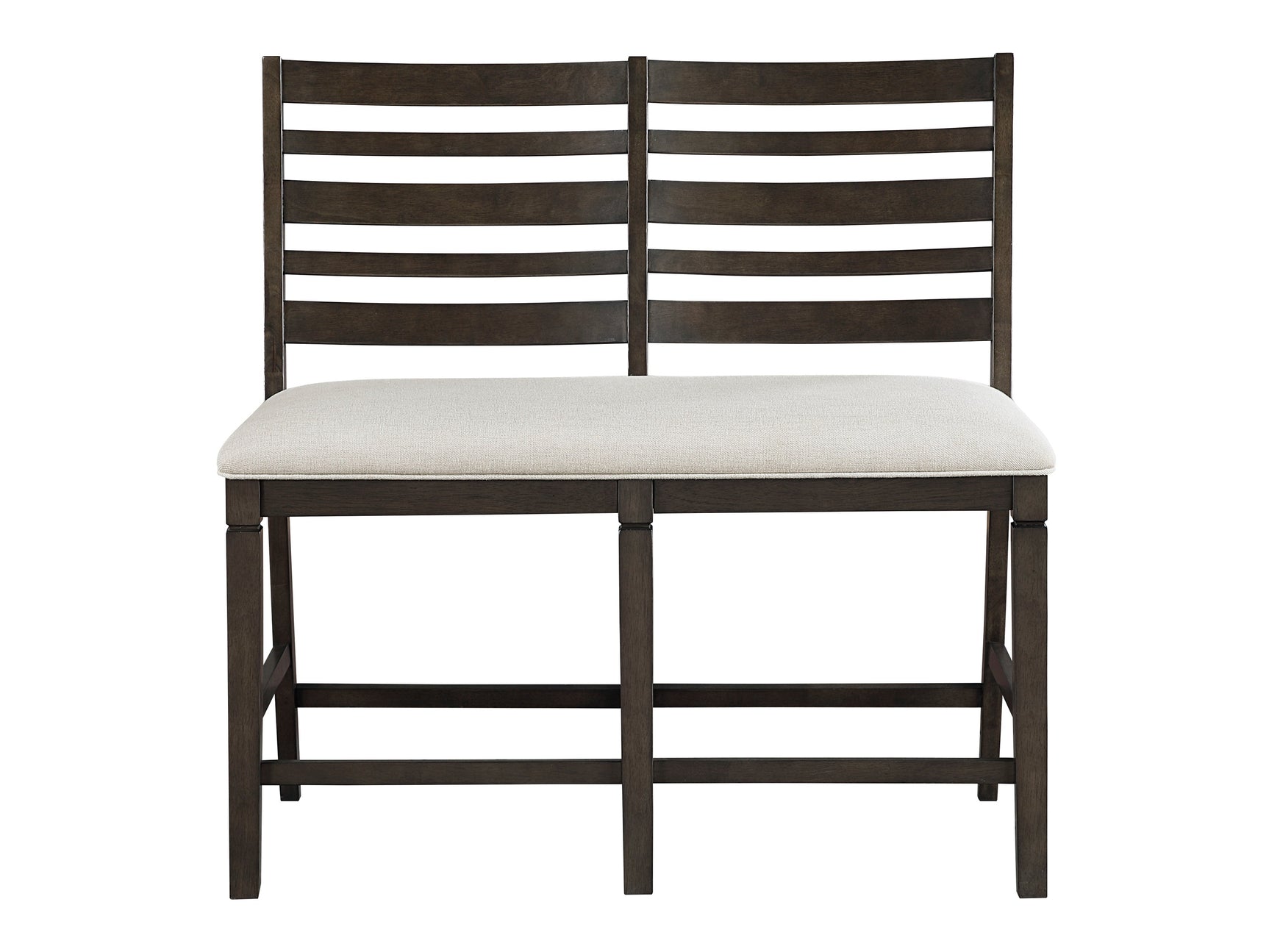 Victoria Dark Espresso/Beige Counter Height Bench - Ornate Home