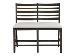 Victoria Dark Espresso/Beige Counter Height Bench - Ornate Home