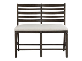 Victoria Dark Espresso/Beige Counter Height Bench - Ornate Home