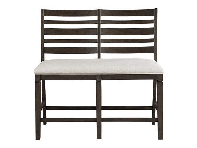 Victoria Dark Espresso/Beige Counter Height Bench - Ornate Home