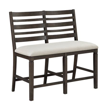 Victoria Dark Espresso/Beige Counter Height Bench - Ornate Home