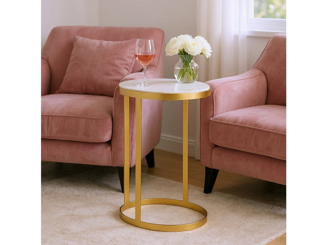 Victoria Gold/White Drink Table - Ornate Home