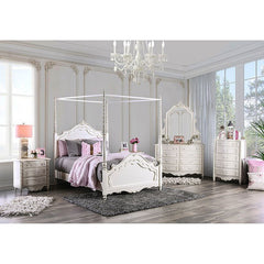 Victoria Pearl Off-White Twin Canopy - Ornate Home