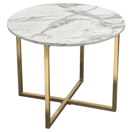 Vida Marble Round End Table - Ornate Home