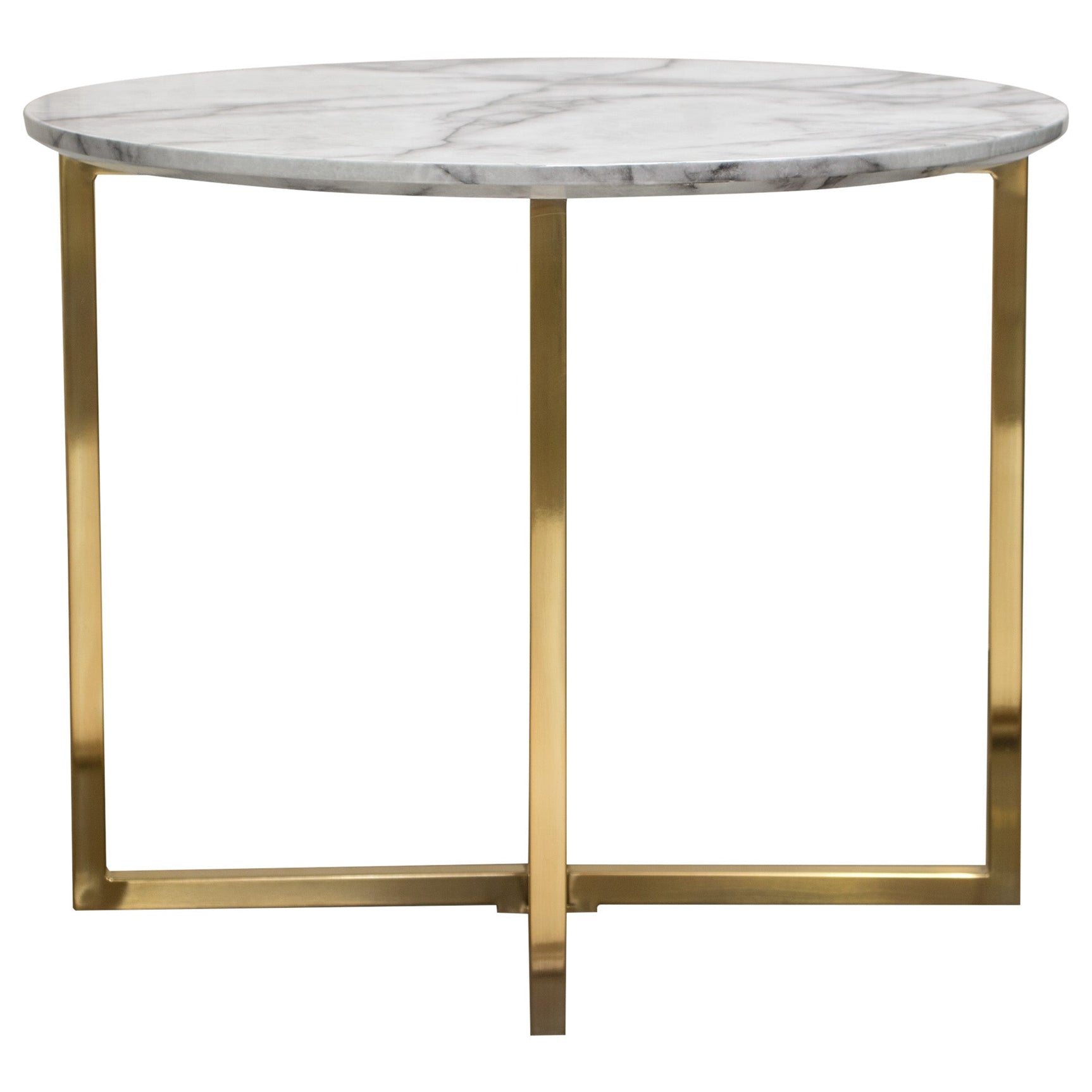 Vida Marble Round End Table - Ornate Home