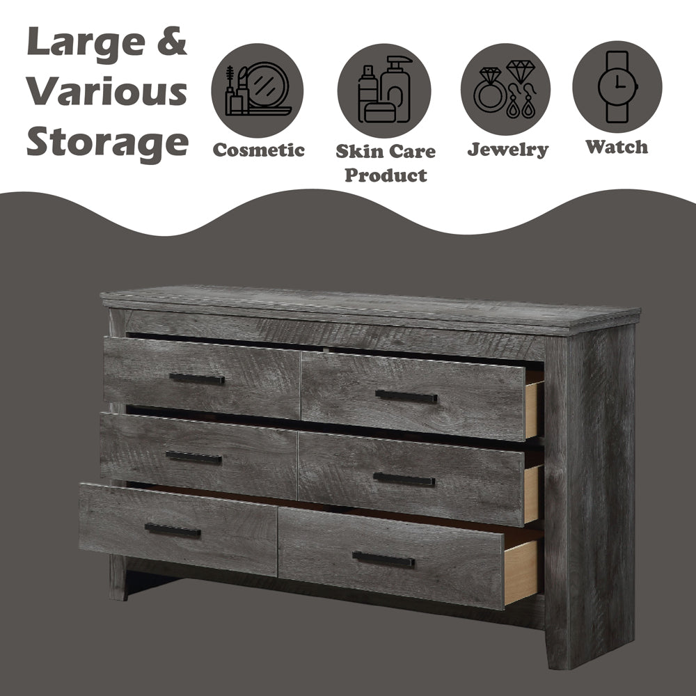Vidalia Rustic Gray Oak Dresser - Ornate Home
