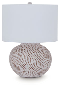 Vien Distressed White Table Lamp - Ornate Home