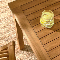 Vienna Natural 5-Piece Outdoor Patio Teak Wood Dining Set with Folding Chairs - Ornate Home