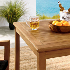 Vienna Natural/Black 3-Piece Outdoor Patio Teak and Rope Dining Set with Armchairs - Ornate Home