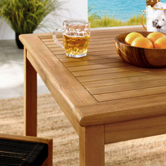 Vienna Natural/Black 3-Piece Outdoor Patio Teak and Rope Dining Set with Armless Chiars - Ornate Home