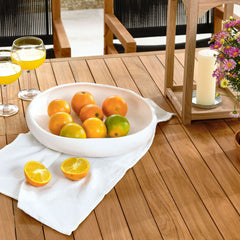 Vienna Natural/Black 7-Piece Outdoor Patio Teak and Rope Dining Set with Armchairs - Ornate Home