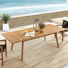Vienna Natural Outdoor Patio Teak Wood Extendable Dining Table - Ornate Home