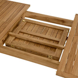Vienna Natural Outdoor Patio Teak Wood Extendable Dining Table - Ornate Home