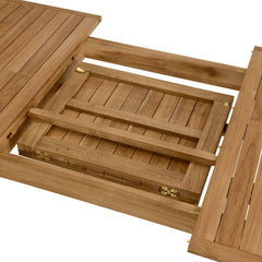 Vienna Natural Outdoor Patio Teak Wood Extendable Dining Table - Ornate Home