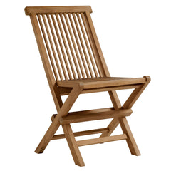 Vienna Natural Outdoor Patio Teak Wood Folding Dining Chairs (Set of 4) - Ornate Home