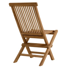 Vienna Natural Outdoor Patio Teak Wood Folding Dining Chairs (Set of 4) - Ornate Home