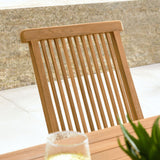 Vienna Natural Outdoor Patio Teak Wood Folding Dining Chairs (Set of 4) - Ornate Home