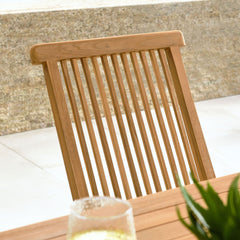 Vienna Natural Outdoor Patio Teak Wood Folding Dining Chairs (Set of 4) - Ornate Home