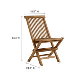 Vienna Natural Outdoor Patio Teak Wood Folding Dining Chairs (Set of 4) - Ornate Home