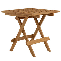 Vienna Natural Outdoor Patio Teak Wood Side Table - Ornate Home