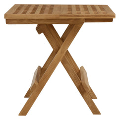 Vienna Natural Outdoor Patio Teak Wood Side Table - Ornate Home