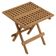 Vienna Natural Outdoor Patio Teak Wood Side Table - Ornate Home