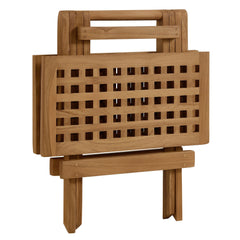 Vienna Natural Outdoor Patio Teak Wood Side Table - Ornate Home