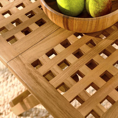 Vienna Natural Outdoor Patio Teak Wood Side Table - Ornate Home