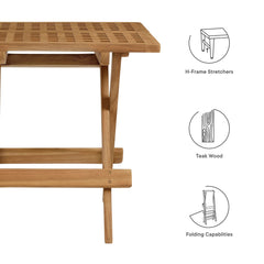 Vienna Natural Outdoor Patio Teak Wood Side Table - Ornate Home