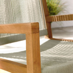 Vienna Natural Outdoor Patio Teak and Rope Dining Armchairs (Set of 2) - Ornate Home