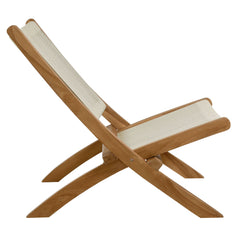 Vienna Natural Outdoor Patio Teak and Rope Folding Accent Lounge Chair - Ornate Home