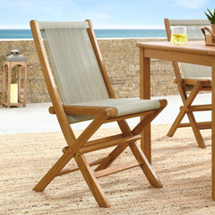 Vienna Natural Outdoor Patio Teak and Rope Folding Chairs (Set of 4) - Ornate Home