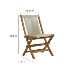 Vienna Natural Outdoor Patio Teak and Rope Folding Chairs (Set of 4) - Ornate Home