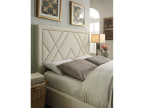 Vienne Nailhead Patterned Upholstered Headboard in Powder - Ornate Home