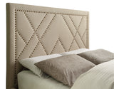 Vienne Nailhead Patterned Upholstered Headboard in Powder - Ornate Home