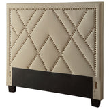 Vienne Nailhead Patterned Upholstered Headboard in Powder - Ornate Home