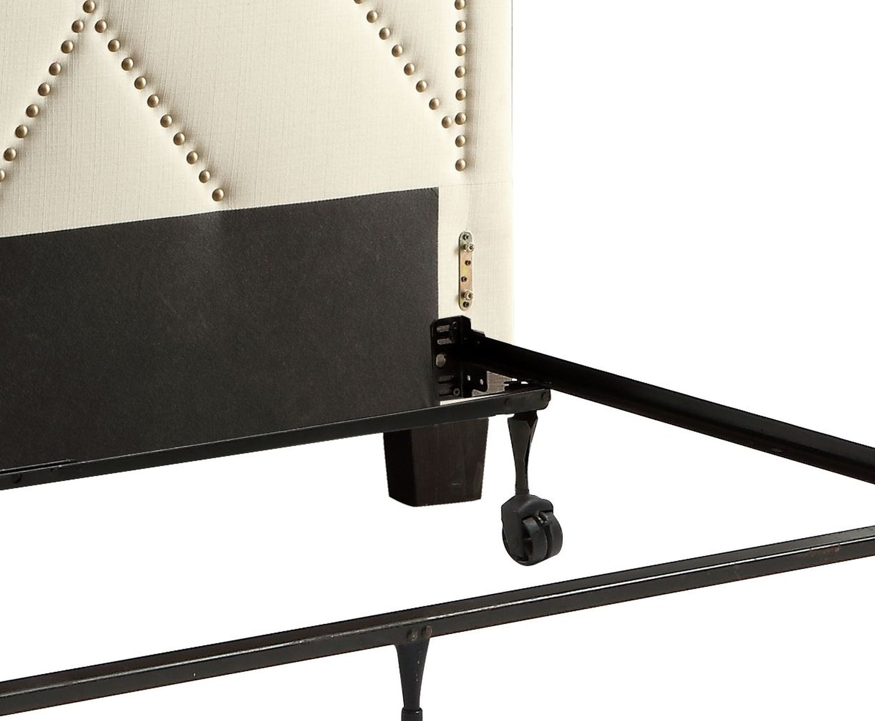 Vienne Nailhead Patterned Upholstered Headboard in Powder - Ornate Home