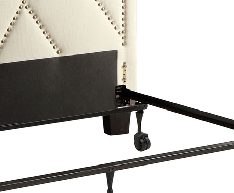 Vienne Nailhead Patterned Upholstered Headboard in Powder - Ornate Home