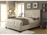 Vienne Nailhead Upholstered Full Platform Storage Bed in Powder - Ornate Home