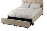 Vienne Nailhead Upholstered Full Platform Storage Bed in Powder - Ornate Home