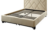 Vienne Nailhead Upholstered Full Platform Storage Bed in Powder - Ornate Home