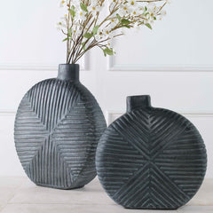 Viewpoint Aged Black Vases (Set of 2) - Ornate Home