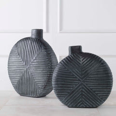Viewpoint Aged Black Vases (Set of 2) - Ornate Home