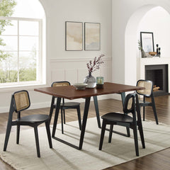 Viggo Black/Walnut 60" Live Edge Acacia Wood Acacia Wood Dining Table - Ornate Home
